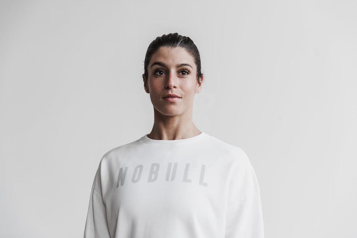 Nobull Crew Women\'s Sweatshirts White | Australia (TF0158)